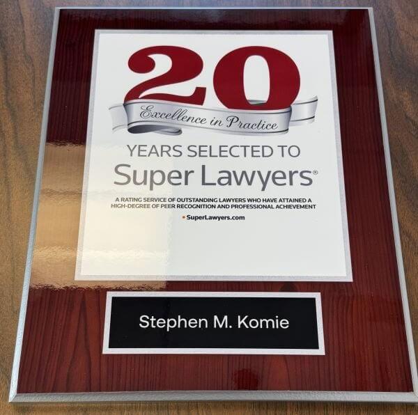 20 Year SuperLawyers Plaque
